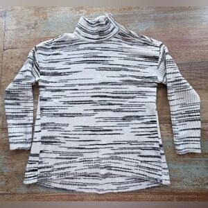 Talbots Gray and Black Striped, High Neck Sweater